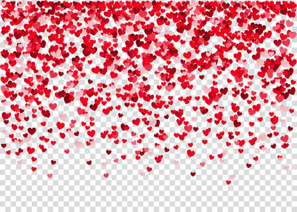 Valentinstag Hintergrund Mit Rotem Fliegendem Herzkonfetti Designelement Für Romantische Liebesgrußkarte — Stockvektor