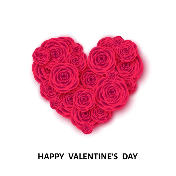 장미의 마음으로 발렌타인 템플릿 인사말 포스터 광고에 배경입니다 일러스트 — 스톡 벡터
