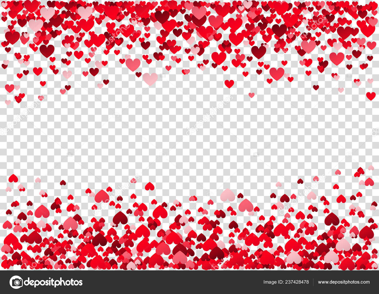Flying heart confetti, valentines day vector background By