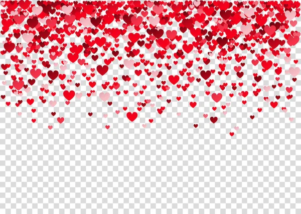 Fondo Del Día San Valentín Con Confeti Rojo Corazón Volador — Archivo Imágenes Vectoriales