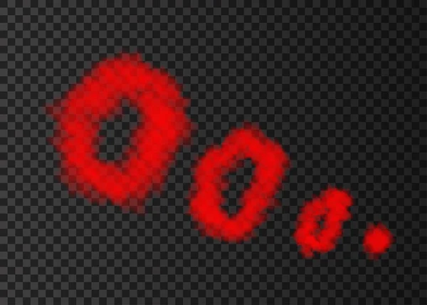 Červený Obláček Dýmu Izolované Průhledné Pozadí Parní Kroužky Kouření Potrubí — Stockový vektor