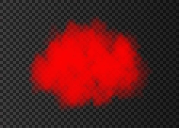 Красное Облако Дыма Изолировано Прозрачном Фоне Специальный Эффект Взрыва Пара — стоковый вектор