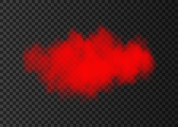 Красное Облако Дыма Изолировано Прозрачном Фоне Специальный Эффект Взрыва Пара — стоковый вектор