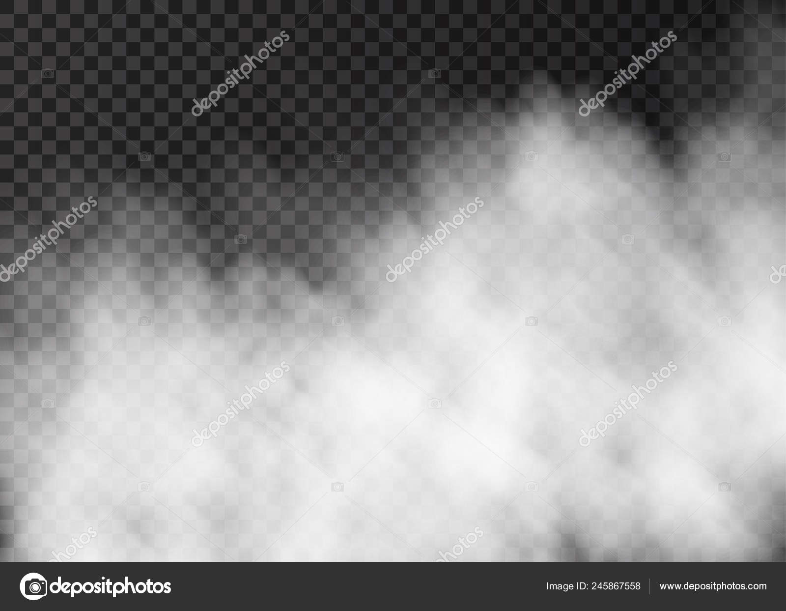 White transparent steam on dark background Vector Image