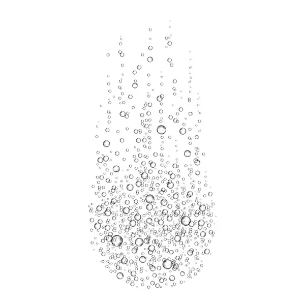 Bulles Solubles Effervescentes Isolées Sur Fond Blanc Fizzy Réaliste Trace — Image vectorielle