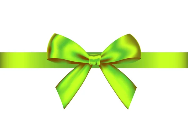 Light green realistic bow with ribbons Royalty Free Vector