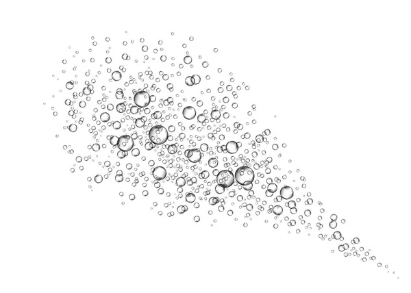 Сияющий Напиток Подводные Шипящие Пузырьки Воздуха Белом Фоне Газированные Искры — стоковый вектор
