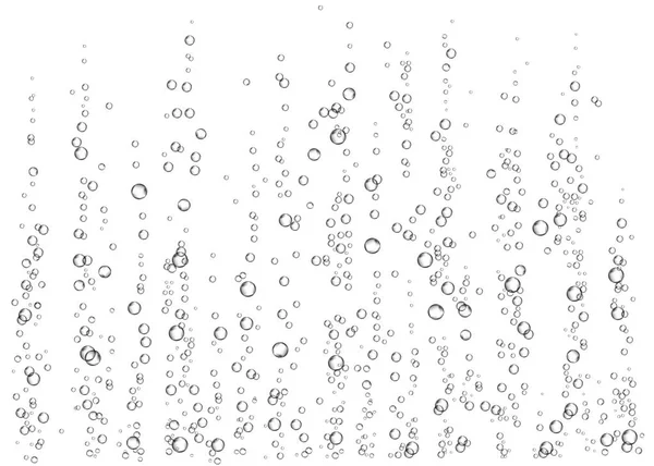 Шампанское Сияющий Напиток Подводные Шипящие Пузырьки Воздуха Белом Фоне Газированные — стоковый вектор