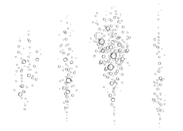 Ефективний Напій Підводні Бульбашки Повітря Білому Тлі Божевільні Блискітки Воді — стоковий вектор