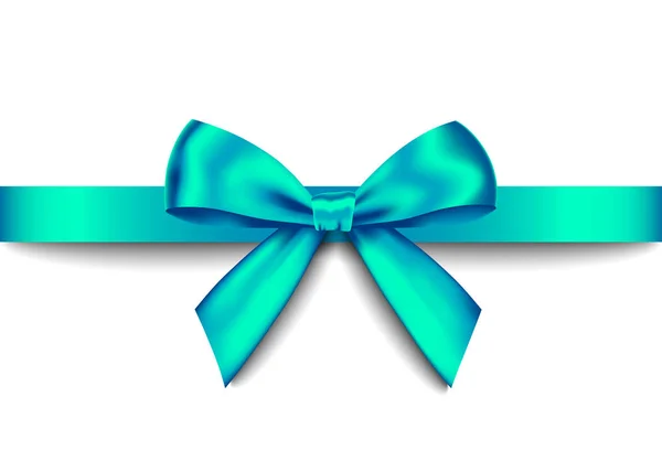 Green  realistic gift bow with horizontal  ribbon. — Stock Vector