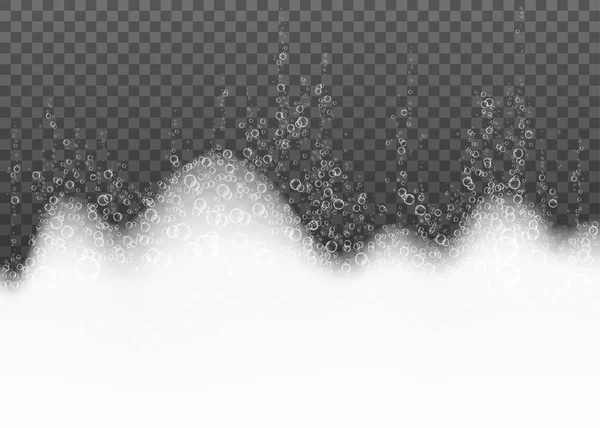 Badskum med schampo bubblor isolerad på transparent bak — Stock vektor