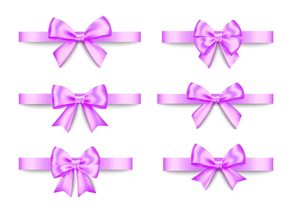 Arcos de regalo púrpura fijados para Navidad, decoración de Año Nuevo . — Vector de stock