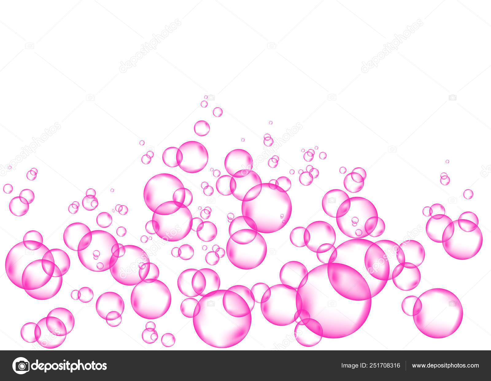 Pink fizzing air or water bubbles on white background. Stock Vector Image  by ©alenaohneva #251708316