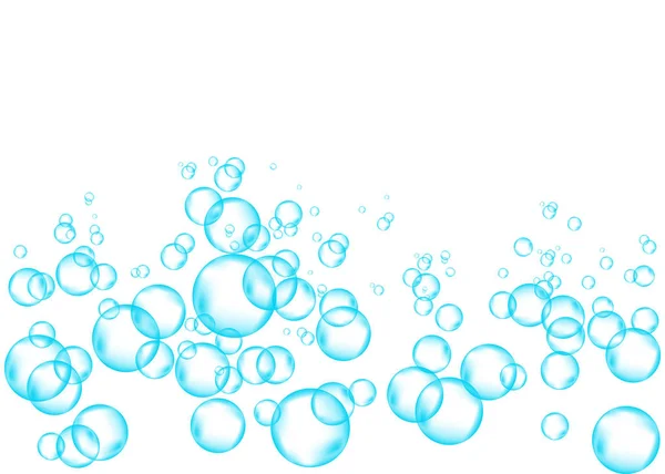 Unterwasser blau sprudelnde Luftblasen Textur. — Stockvektor