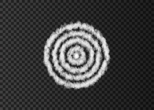 Voie spirale fumée blanche isolée sur fond transparent . — Image vectorielle