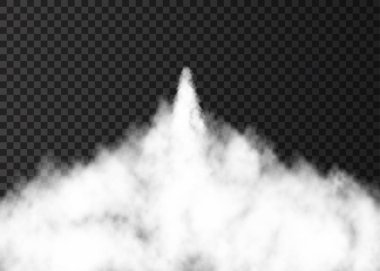 Şeffaf backgrou üzerinde izole Uzay roket fırlatma duman