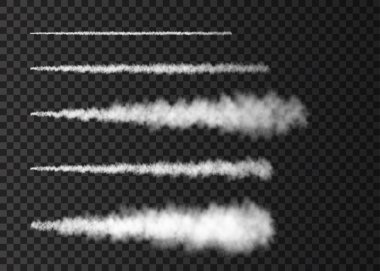 Şeffaf backgrou üzerinde izole Uzay roket fırlatma duman