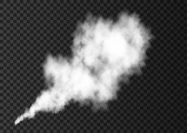 White  smoke burst  isolated on transparent background. — Stock Vector