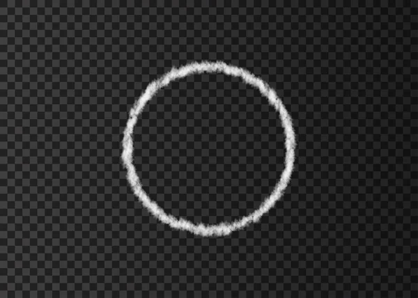 Weißer Rauch Kreis Spur isoliert auf transparentem Hintergrund. — Stockvektor