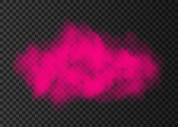 Rosafarbener Rauchkreis oder Nebelspur isoliert auf transparentem Hintergrund — Stockvektor