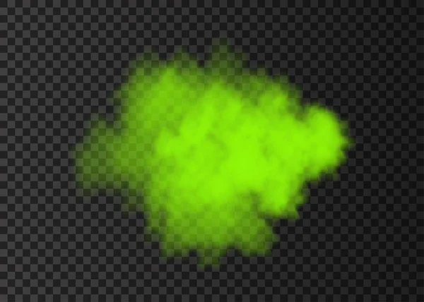 Зелене коло диму або туманна доріжка ізольовані на прозорому фоні — стоковий вектор