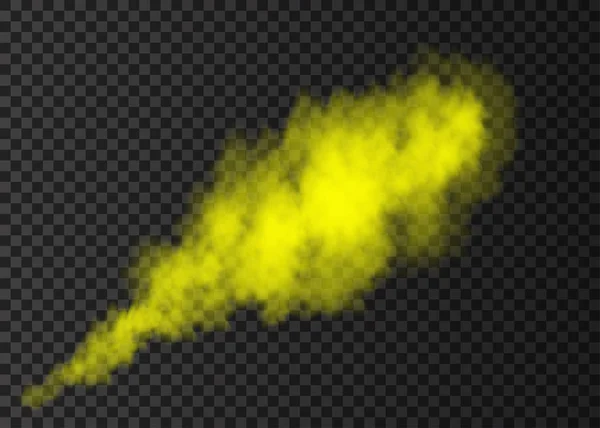 透明Bに隔離された黄色い煙爆発特殊効果 — ストックベクタ