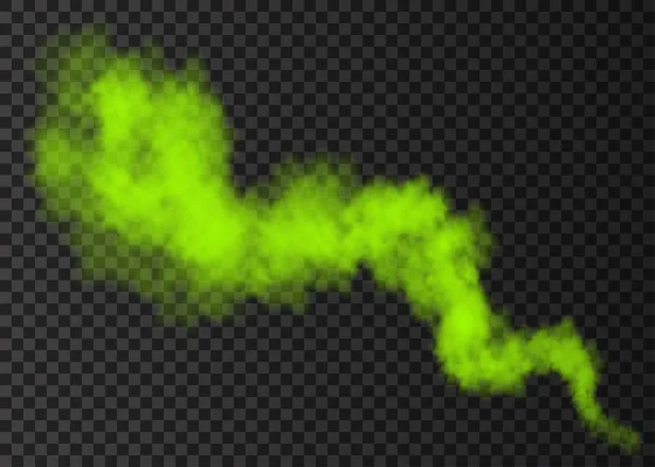 透明なbaに隔離された緑の煙の爆発特殊効果 — ストックベクタ