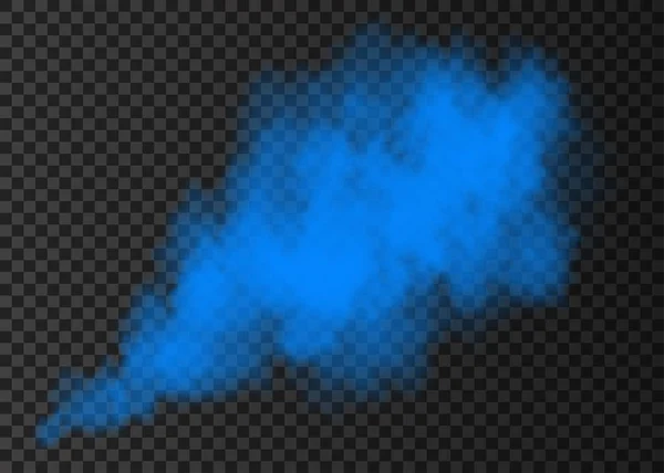 Взрыв синего дыма специальный эффект, изолированный на прозрачной поверхности — стоковый вектор