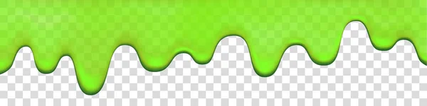 Green slime drip isolated on transparent background. — Stock Vector