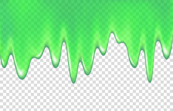 Grön slem dropp isolerad på transparent bakgrund. — Stock vektor