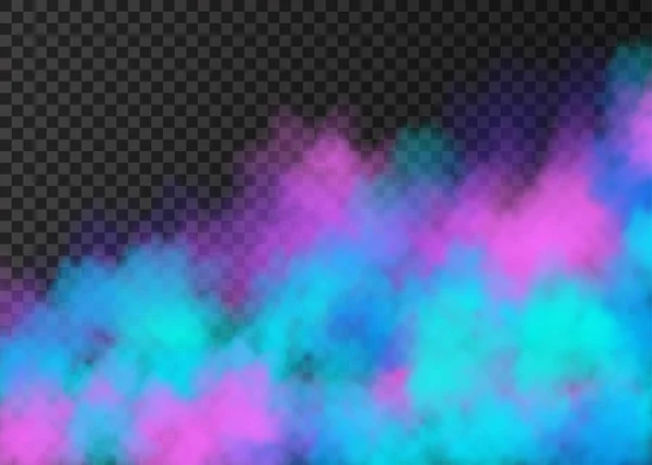 Blue, pink, violet  smoke  or fog isolated on transparent backgr — Stock Vector