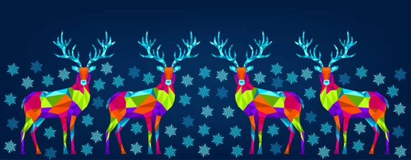 青いバックグに明るいカラフルなクリスマスと新年の装飾 — ストックベクタ