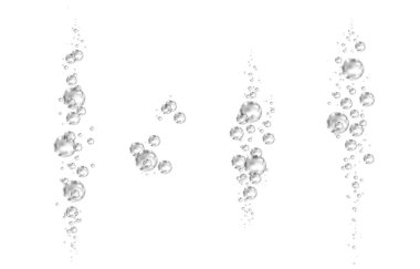 Sualtı siyah fizzing hava kabarcıkları beyaz arka plan üzerinde. 