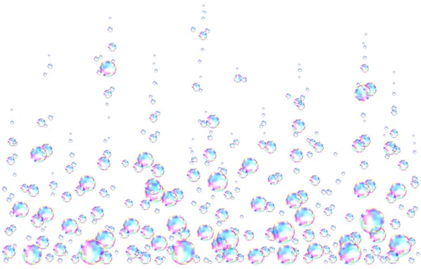 Bunte Seifenblasen mit Regenbogenreflexion. — Stockvektor