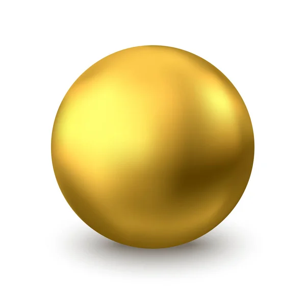 Goldkugel oder Ölblase isoliert auf weißem Hintergrund. — Stockvektor