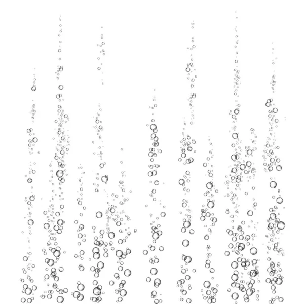 Μαύρες φυσαλίδες αέρα σε νερό σε λευκό φόντο. — Διανυσματικό Αρχείο