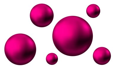 Beyaz arka planda izole hava pembe kabarcıklar. 