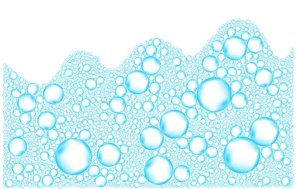 Mousse Isolée Sur Fond Transparent Savon Bleu Bulles Shampooing Texture — Image vectorielle