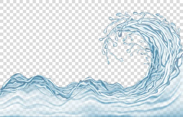 Salpicadura Agua Gotas Aisladas Sobre Fondo Transparente Textura Vectorial — Vector de stock