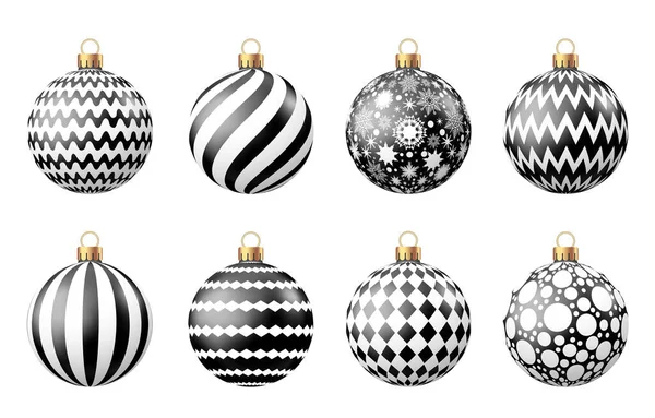 배경에 패턴이 성탄절 공이야 크리스마스 트리와 프라이데이 Vector Bauble Set — 스톡 벡터