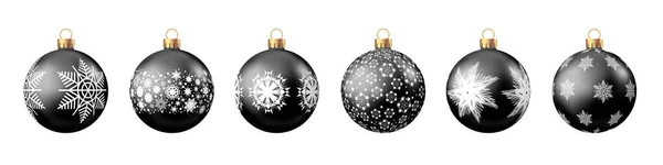 Різдвяні Кульки Ізольованими Візерунками Білому Тлі Xmas Tree Black Friday — стоковий вектор