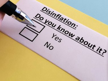 Bir kişi dezenflasyonla ilgili soruya cevap veriyor.