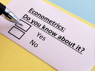 Bir kişi ekonometri sorularına cevap veriyor.