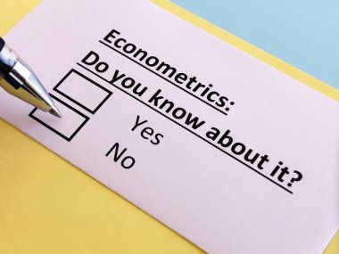 Bir kişi ekonometri sorularına cevap veriyor.