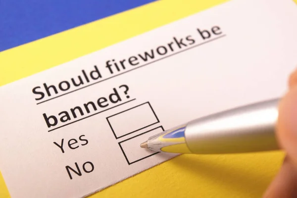 Should Fireworks Banned Yes — Stock Photo, Image