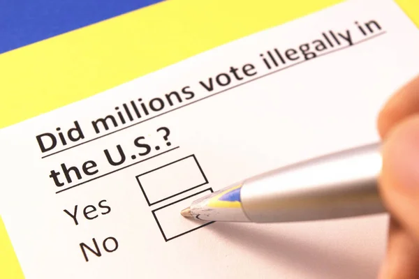 Did Millions Vote Illegally Yes — Stock Photo, Image