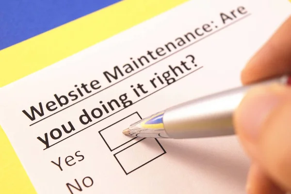 Website Maintetance: Are you doing it right? Yes or no?