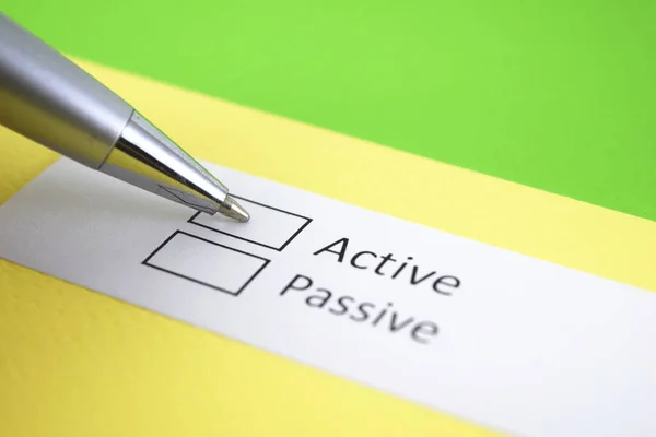 Active or Passive? Active.