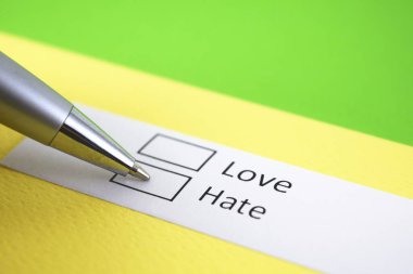 Sevmek mi, nefret mi? Nefret.