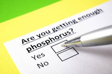 Yeterince fosfor alabiliyor musun? Evet ya da hayır.?